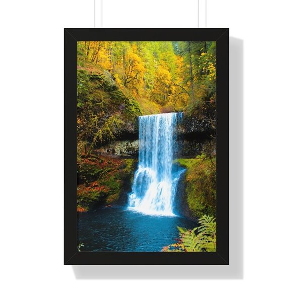 Lower South Falls, Oregon Waterfall Wall Art Design Poster Print Decor for Home - Picture 6 of 9